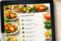 Menú de recetas en una tableta